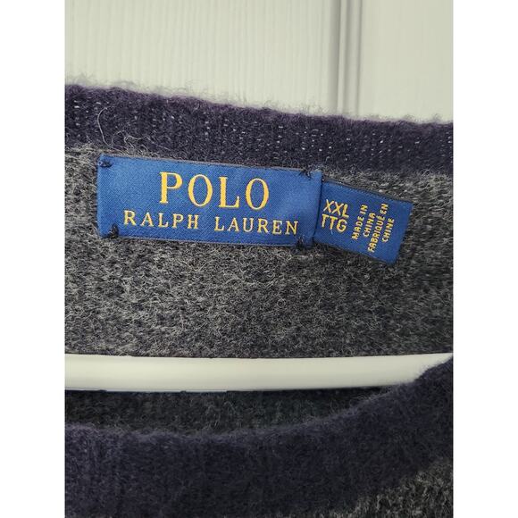 Polo Ralph Lauren Polo Bear Wool Knit Crewneck Sweater Gray Mens Size 2XL Read - Picture 5 of 11